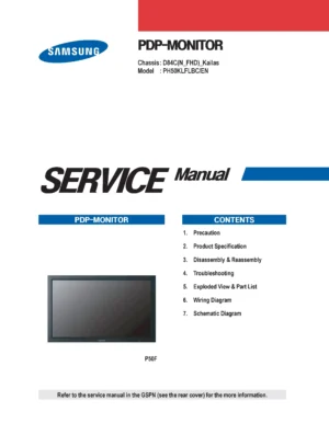 Samsung ph50klflbc service manual cover