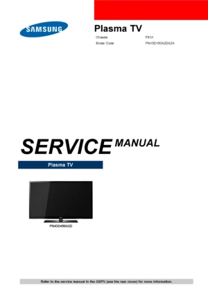 Samsung pn43d450 pn43d450a2d service manual cover