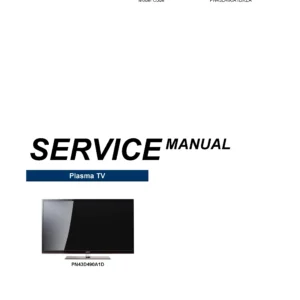 Samsung pn43d490 pn43d490a1d service manual cover with photo of the television, model type and code and manual contents