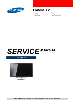 Samsung pn43d490 pn43d490a1d service manual cover