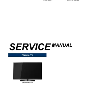 Samsung pn51d440 pn51d440a5d service manual cover with photo of the television, model type and code and manual contents