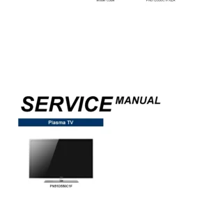 Samsung pn51d550 pn51d550c1f service manual cover with photo of the television, model type and code and manual contents