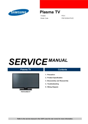 Samsung pn51e450 pn51e450a1f service manual cover