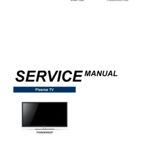 Samsung pn59d6500df service manual cover with photo of the television, model type and code and manual contents