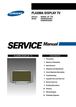 Samsung ps 42p2st ps42p2st service manual cover