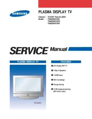 Samsung ps 42s5h ps42s5hx service manual cover