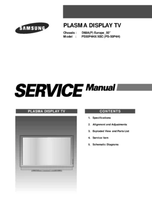 Samsung ps 50p4h service manual cover