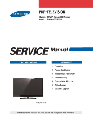 Samsung ps50a457p1d service manual cover