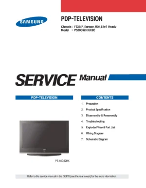 Samsung ps50c62h service manual cover