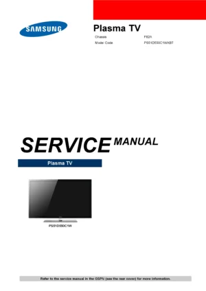 Samsung ps51d550c1w ps51d550c1wxbt service manual cover
