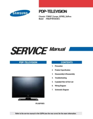 Samsung ps63p76fd service manual cover