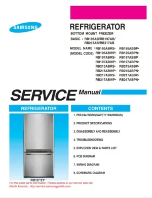 Samsung rb215abbp service manual cover