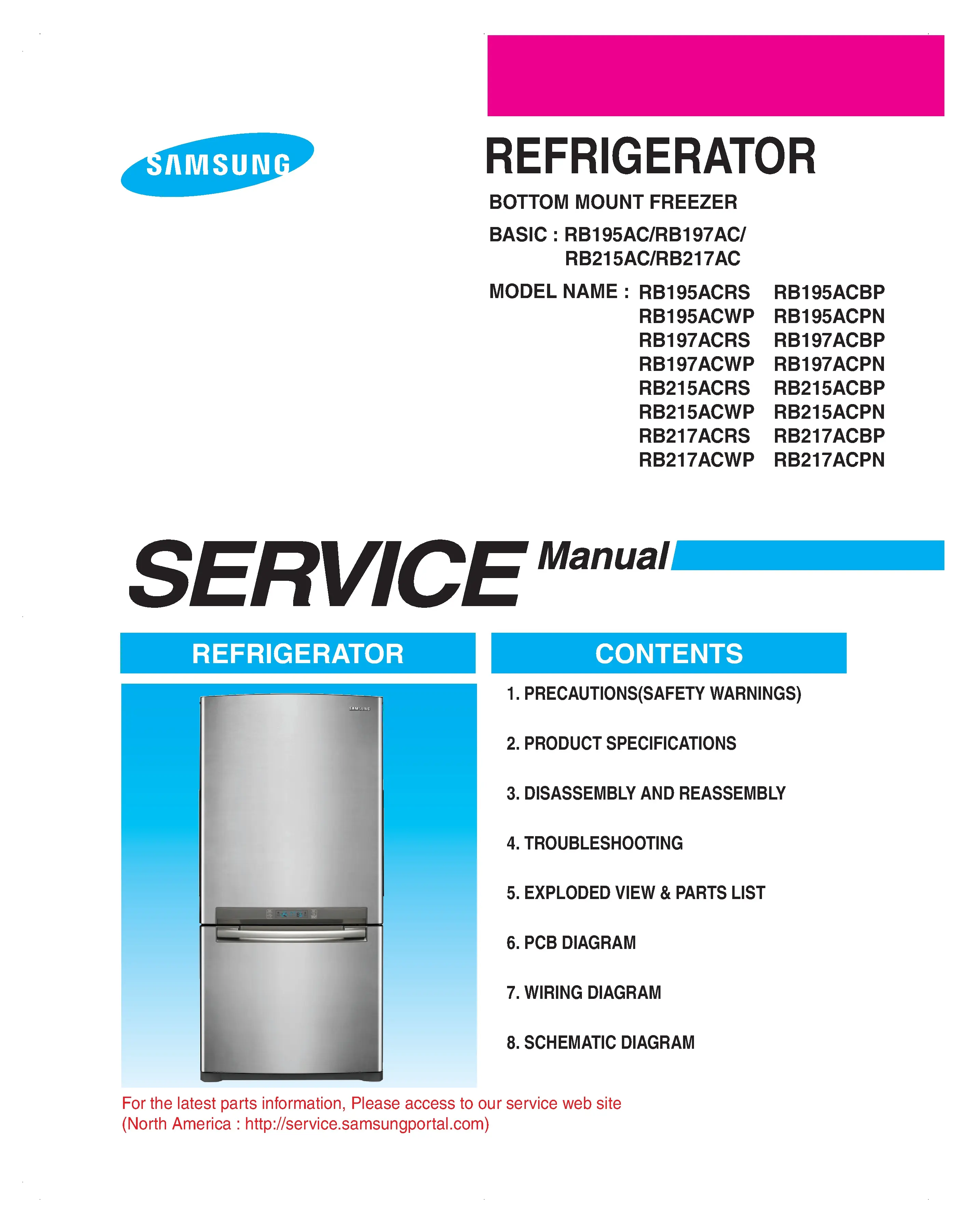 Samsung rb217acbp service manual cover