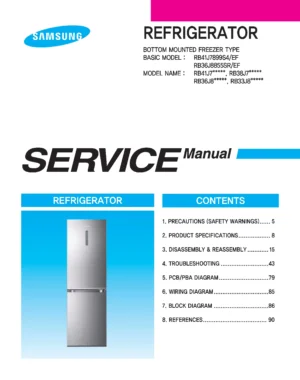 Samsung rb33j8797s4 rb33j8835sr rb33j8035sr service manual cover