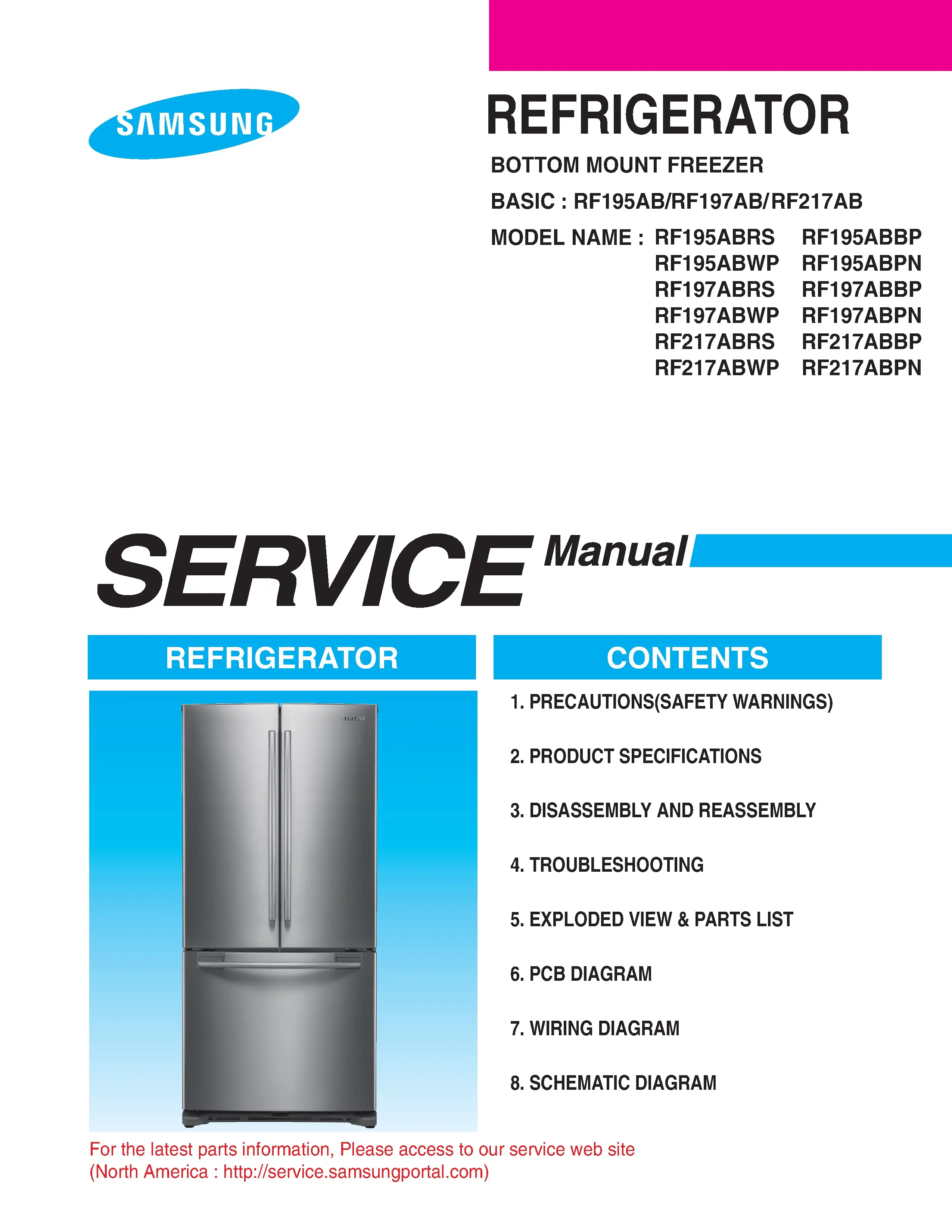 Samsung rf195abbp service manual cover