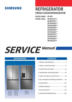 Samsung rf20a5101sr rf20a5101sg rf20a5101b1 service manual cover