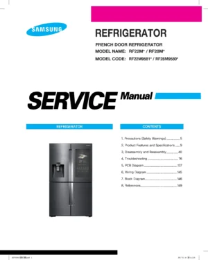 Samsung rf22m9581 rf22m9581sr rf22m9581sg service manual cover