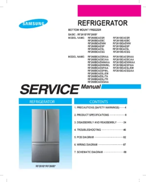 Samsung rf261beaesg rf260beaesg rf261beaesl service manual cover