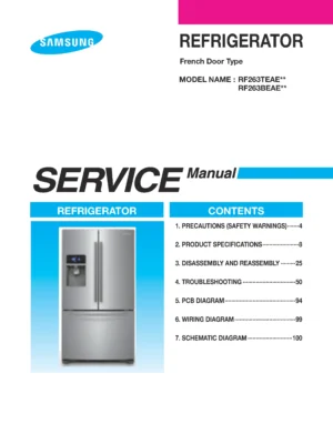 Samsung rf263beaeww service manual cover
