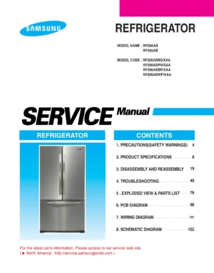 Samsung rf265adbp rf265adwp service manual cover