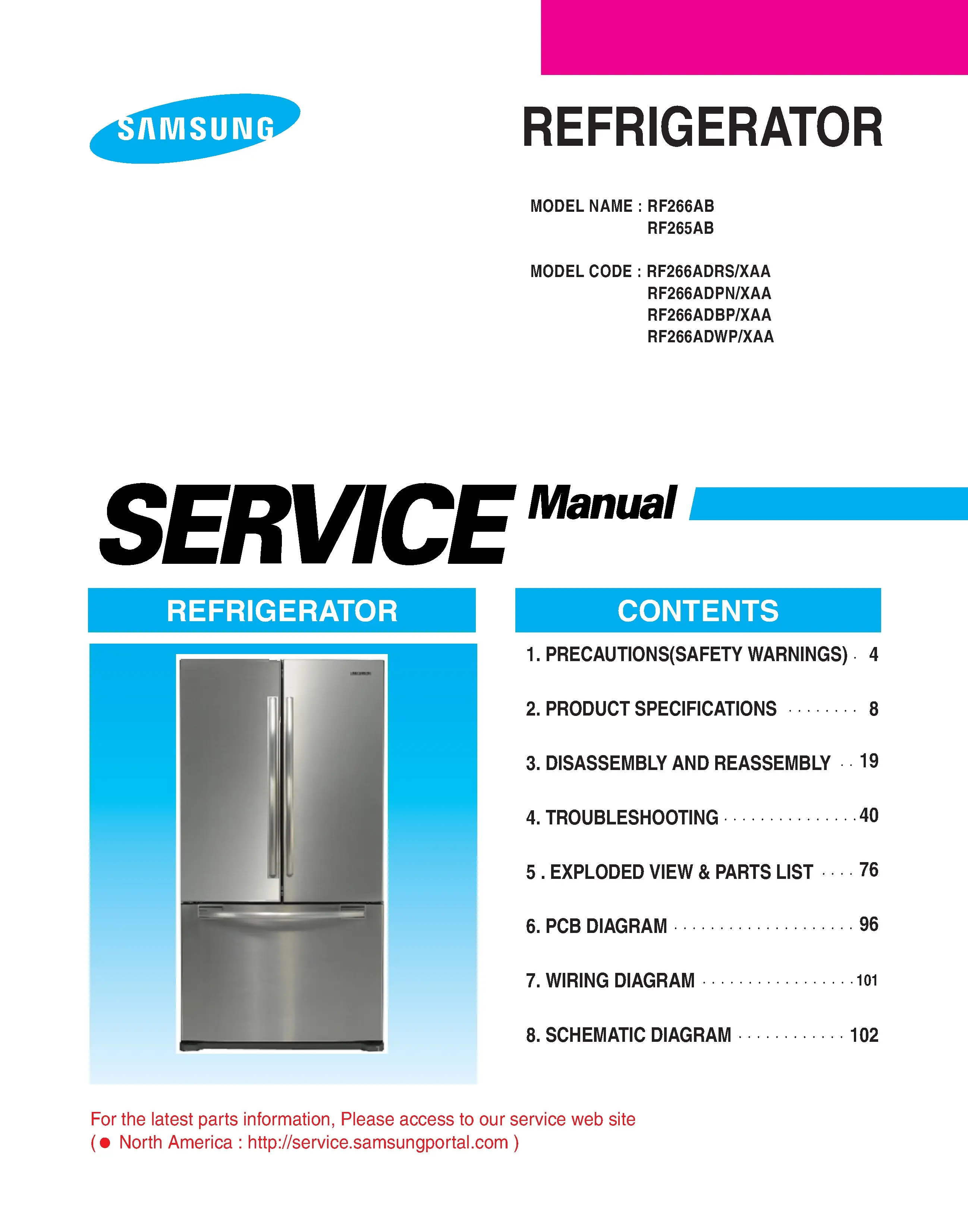 Samsung rf265adpn service manual cover