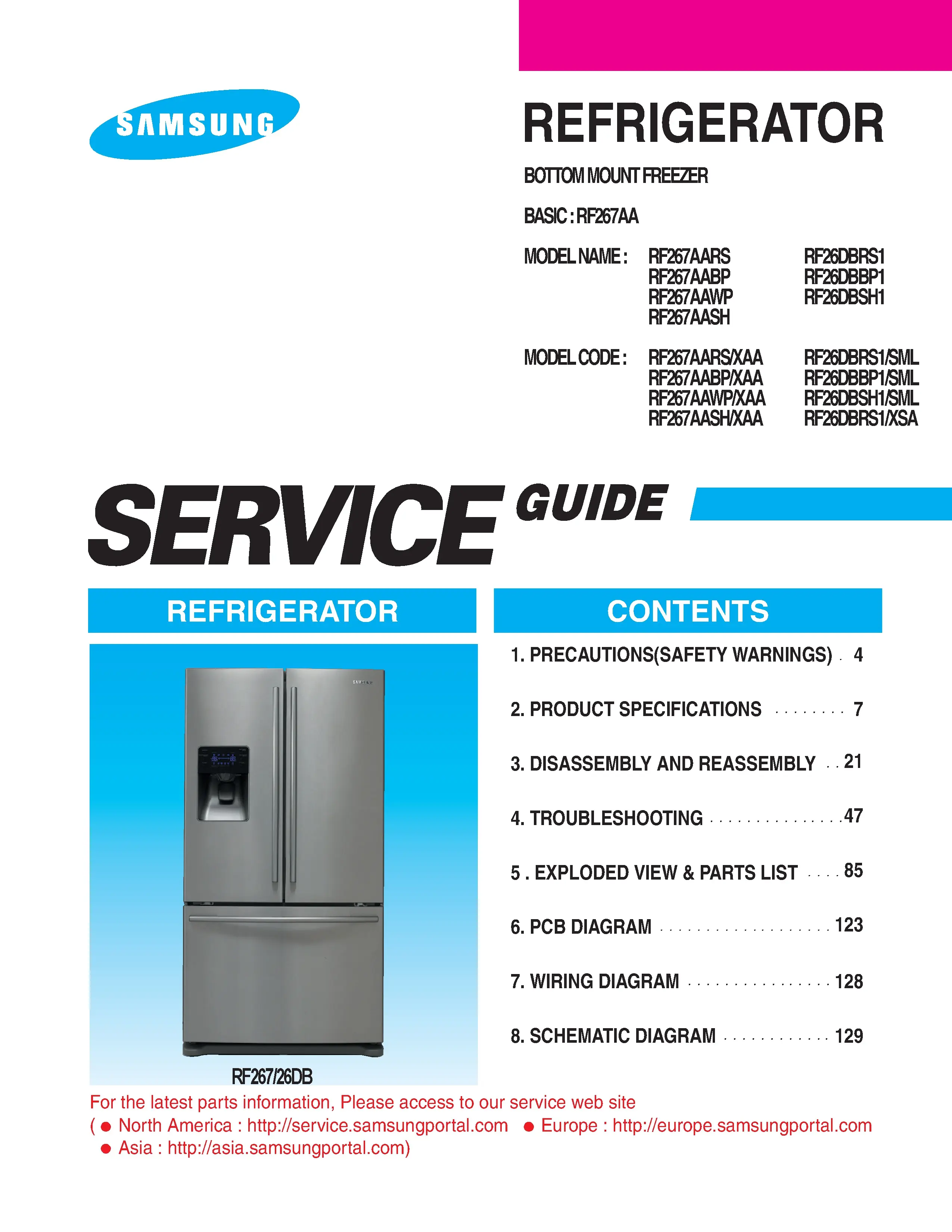 Samsung rf267aash service manual cover