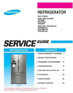 Samsung rf267abpn rf267abwp rf267abwp service manual cover