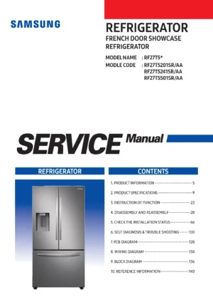 Samsung rf27t5201sr rf27t5241sr rf27t5501sr service manual cover