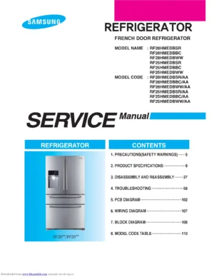 Samsung rf28hmedbsr rf28hmedbbc rf28hmedbww service manual cover
