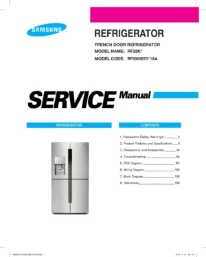 Samsung rf28k9070 rf28k9070sr rf28k9070sg service manual cover