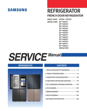 Samsung rf29a9071sr rf29a9071sg service manual cover