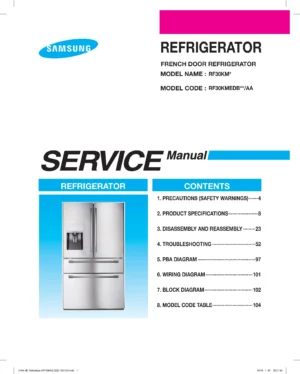 Samsung rf30kmedbsg rf30kmedbsr service manual cover