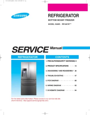 Samsung rf4267hars rf4267hawp rf4267habp service manual cover