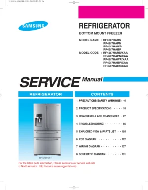 Samsung rf4287hars service manual cover