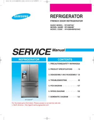 Samsung rf4289hbrs service manual cover