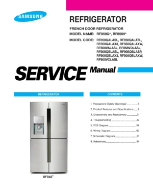 Samsung rf858valasl rf858vdlasl service manual cover