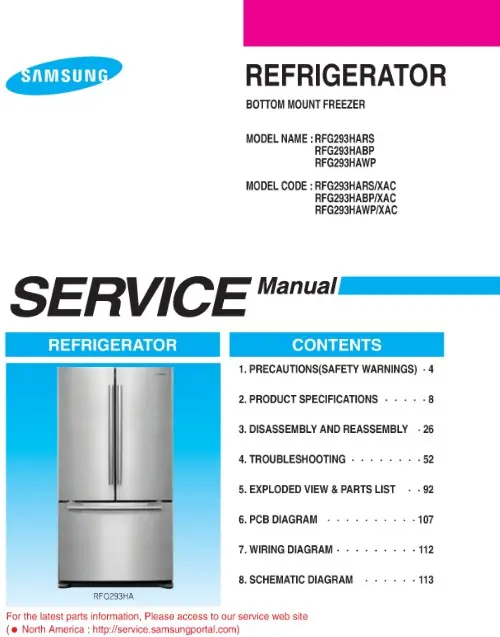 Samsung rfg293habp service manual cover