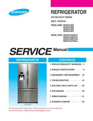 Samsung rfg297aabp service manual cover