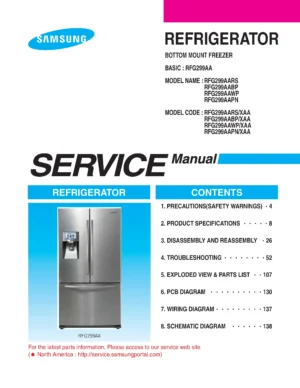 Samsung rfg299aabp service manual cover