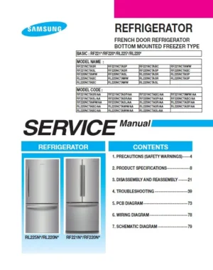 Samsung rl220nctasl service manual cover