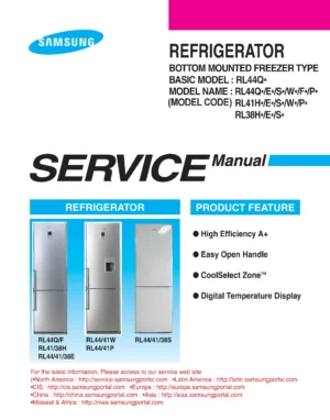 Samsung rl38sbsw service manual cover