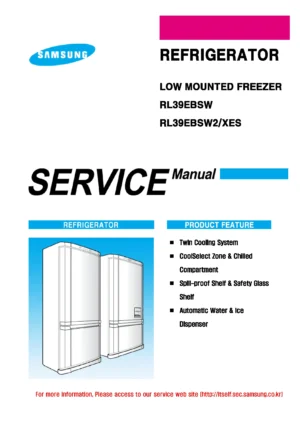 Samsung rl39ebsw service manual cover