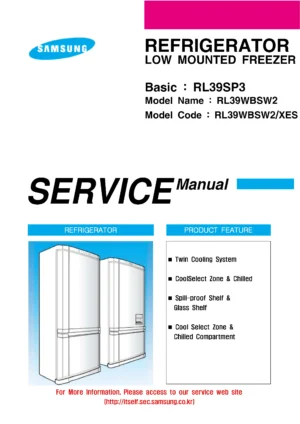 Samsung rl39wbsw2 service manual cover