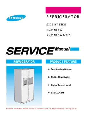 Samsung rs21ncsw service manual cover