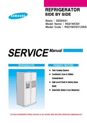 Samsung rs21wcsv service manual cover