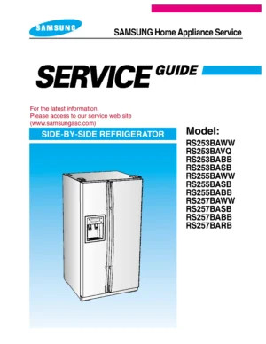 Samsung rs253baww rs253bavq rs253babb rs253basb service manual cover