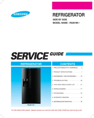 Samsung rs261mdbp service manual cover