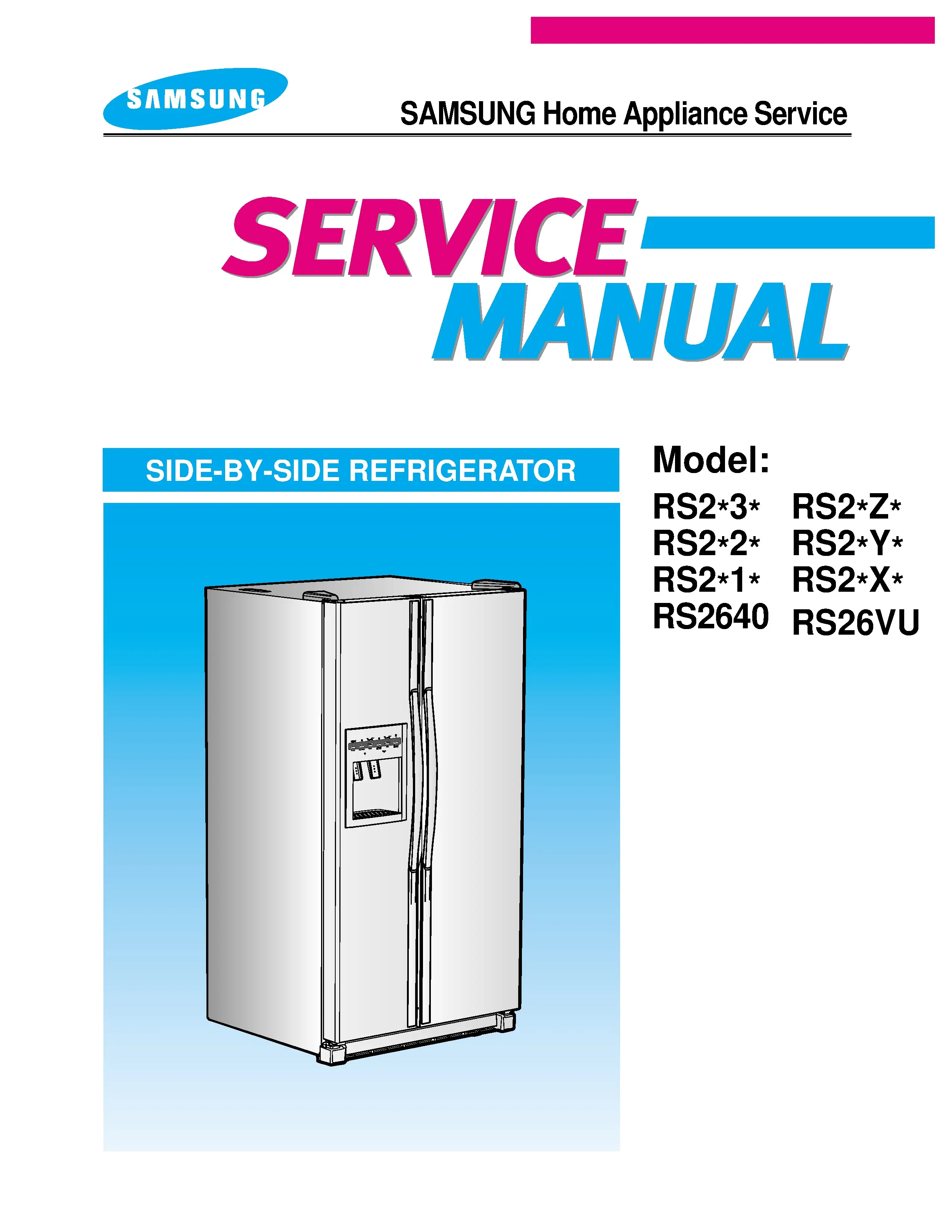 Samsung rs2630sh service manual cover