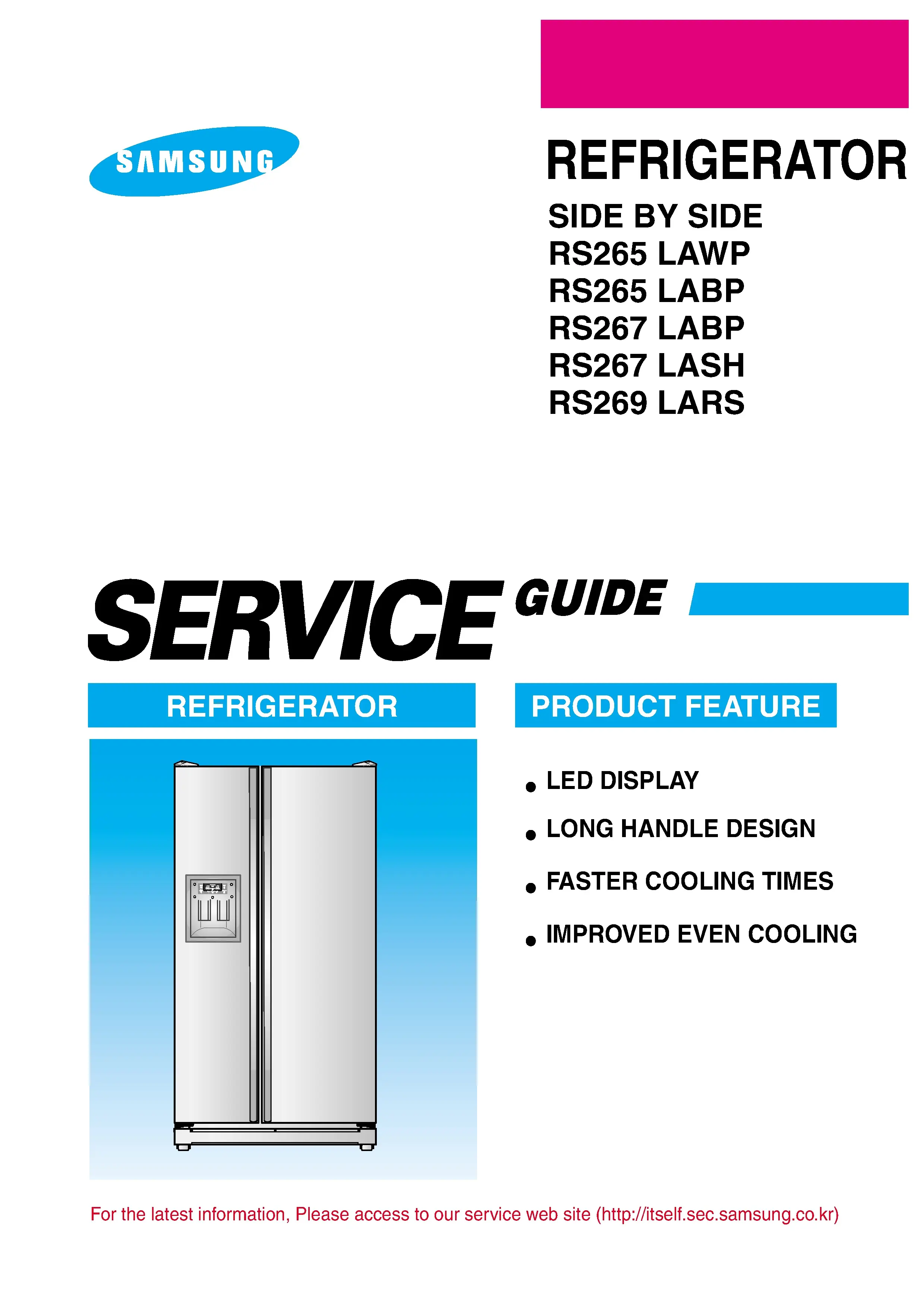 Samsung rs265lawp rs265labp service manual cover