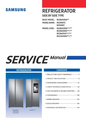 Samsung rs28a5f61sr rs28a5f61sg rs28a5f61s9 service manual cover